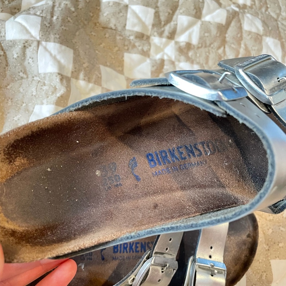 Birkenstock Arizona Silver Sandals 39 - Picture 7 of 9